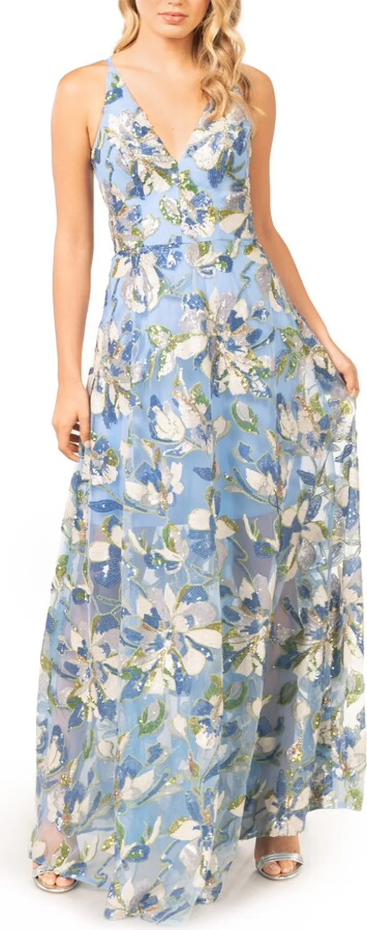 Ariyah Floral Sequin Gown