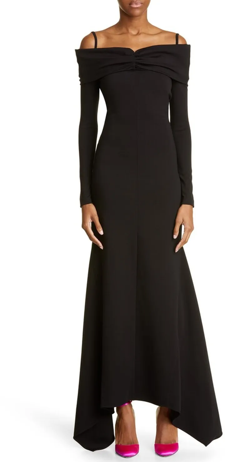 Fanny Cold Shoulder Long Sleeve Jersey Gown