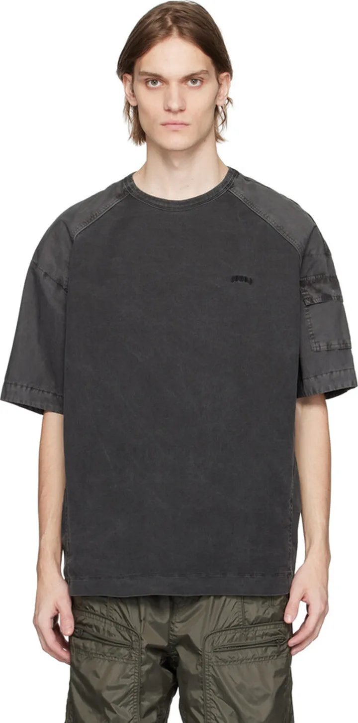 Juun.J Gray Paneled T-Shirt