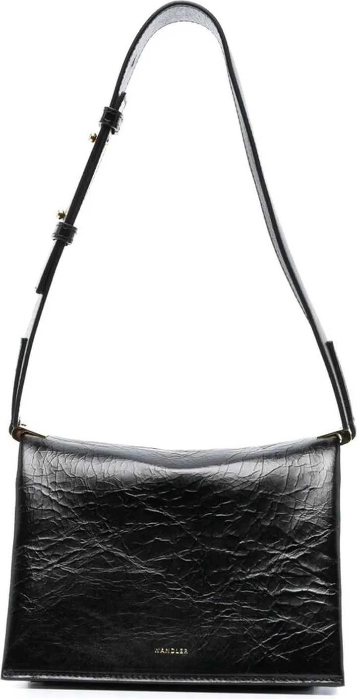 Black Uma Box Leather Shoulder Bag