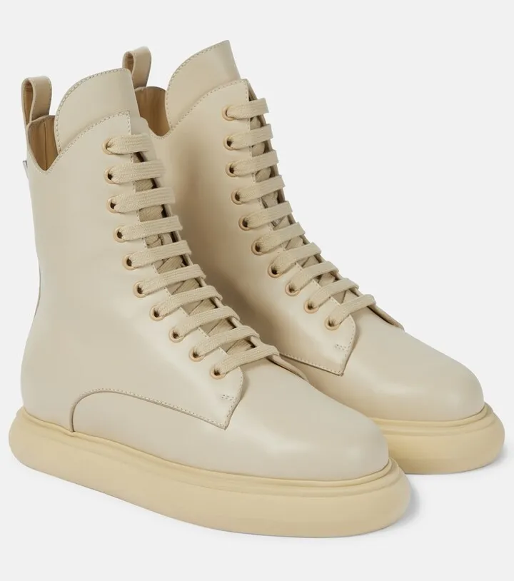 Selene leather combat boots