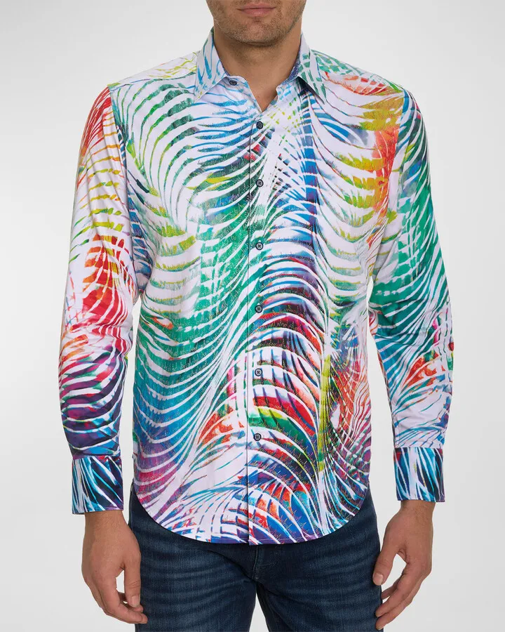 Men's Danceteria Cotton-Stretch Sport Shirt