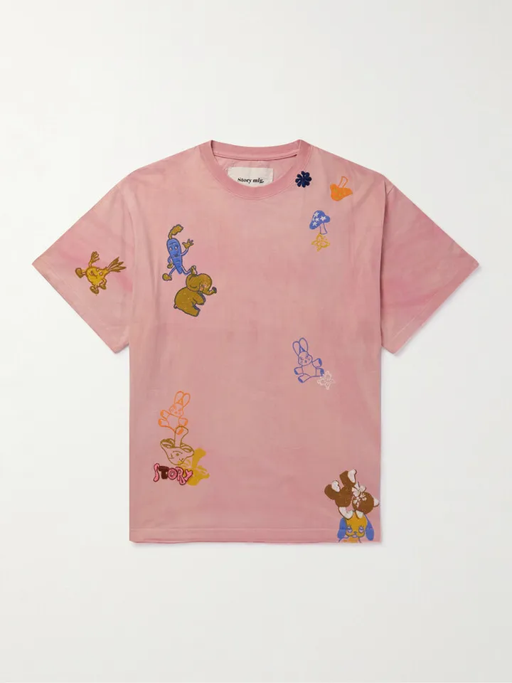 Grateful Logo-Embroidered Printed Organic Cotton-Jersey T-Shirt