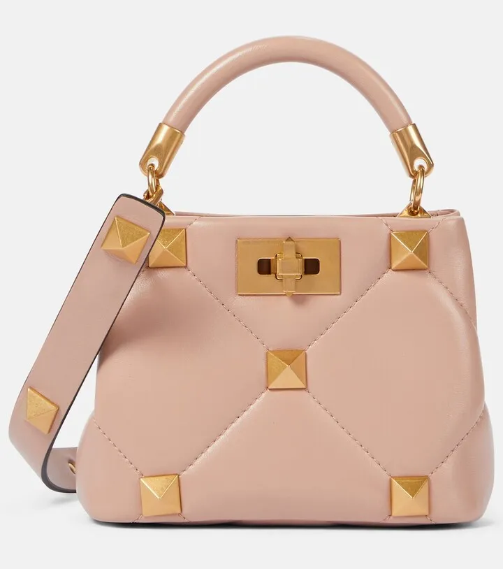 Roman Stud The Handle leather tote