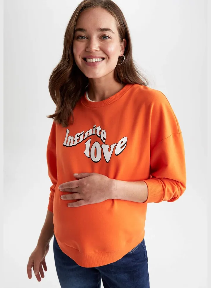 Woman Regular Fit Maternity Wear Knitted Tops Long Sleeve