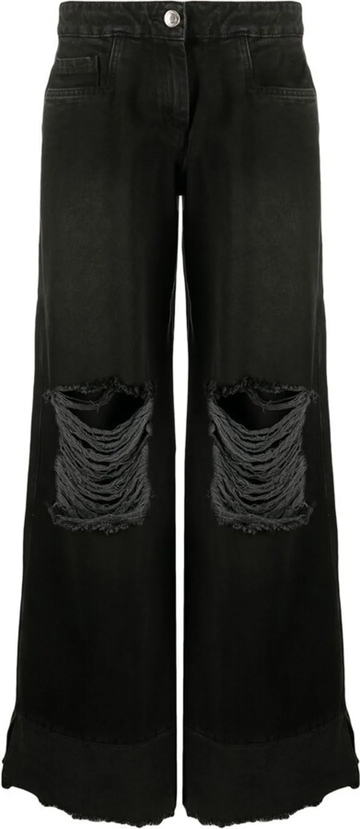 Rowena distressed wide-leg jeans