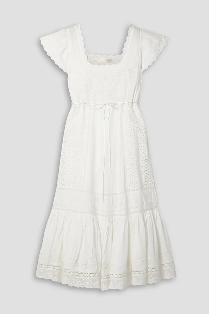 Charles broderie anglaise cotton-voile midi dress