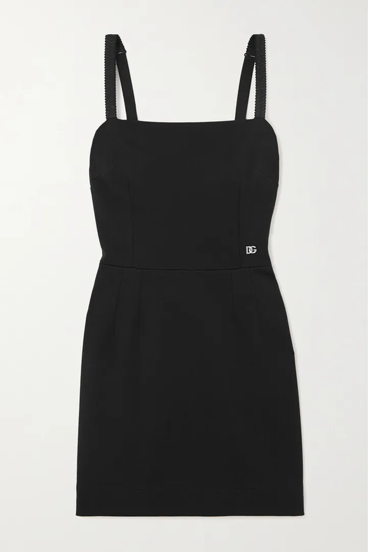 Dolce & Gabbana - Embellished Stretch-jersey Mini Dress - Black