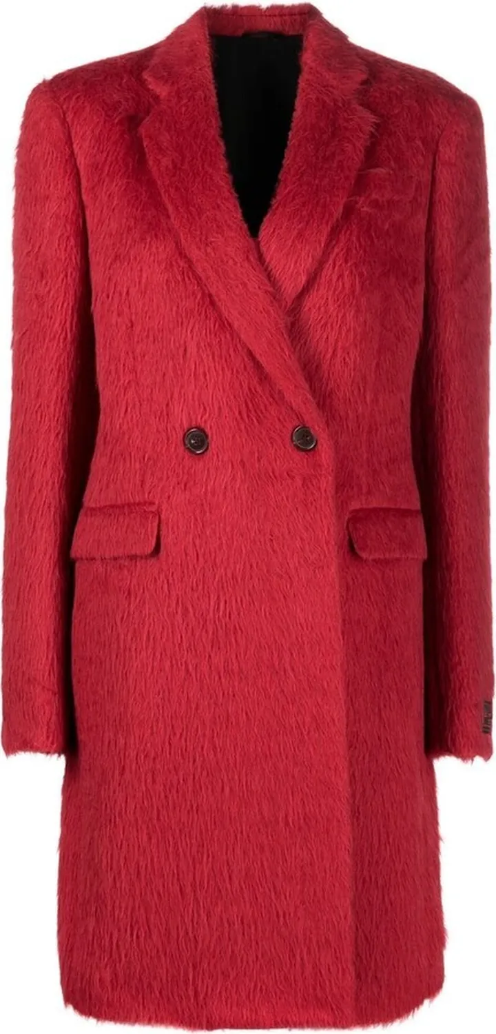 Brushed Double-Breasted Coat