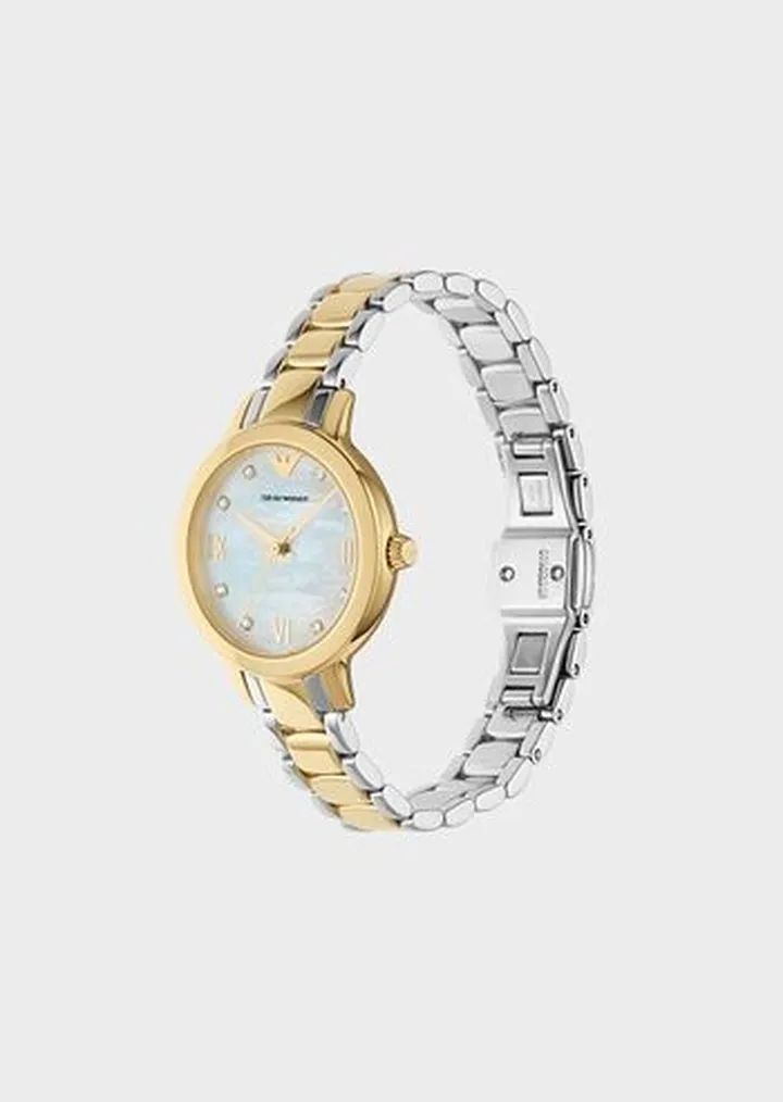 Three-Hand Two-Tone Stainless Steel Watch
