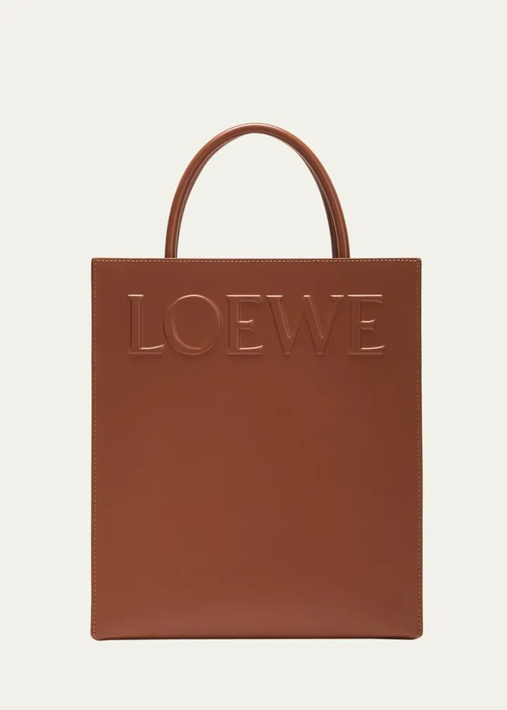 Logo North-South Leather Tote Bag