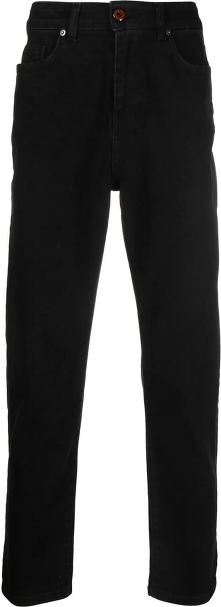 Metallic-Patch Cropped Jeans