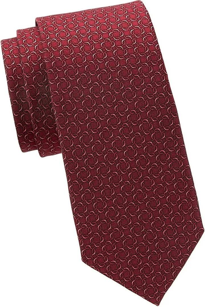 Link Chain Pattern Silk Tie