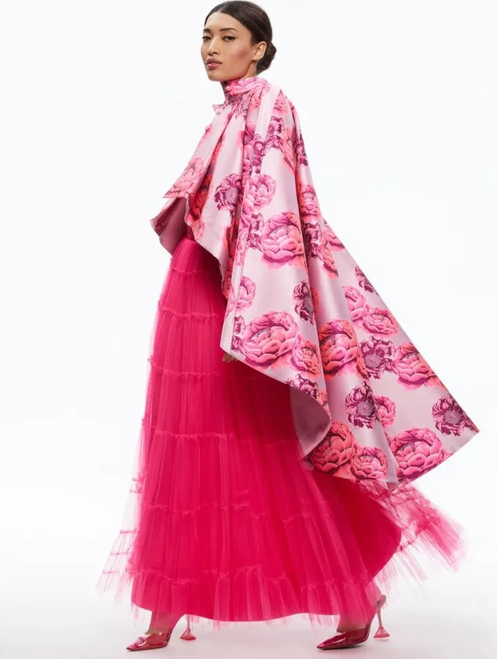 Susanne High Low Collared Cape