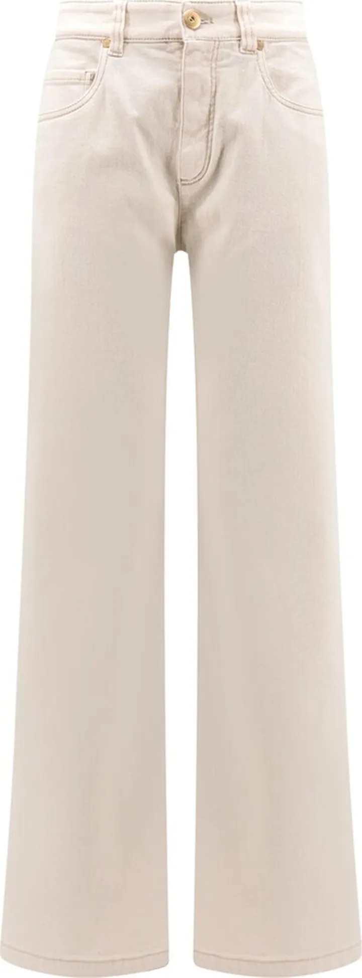 Cotton trouser with back leather logoed patch