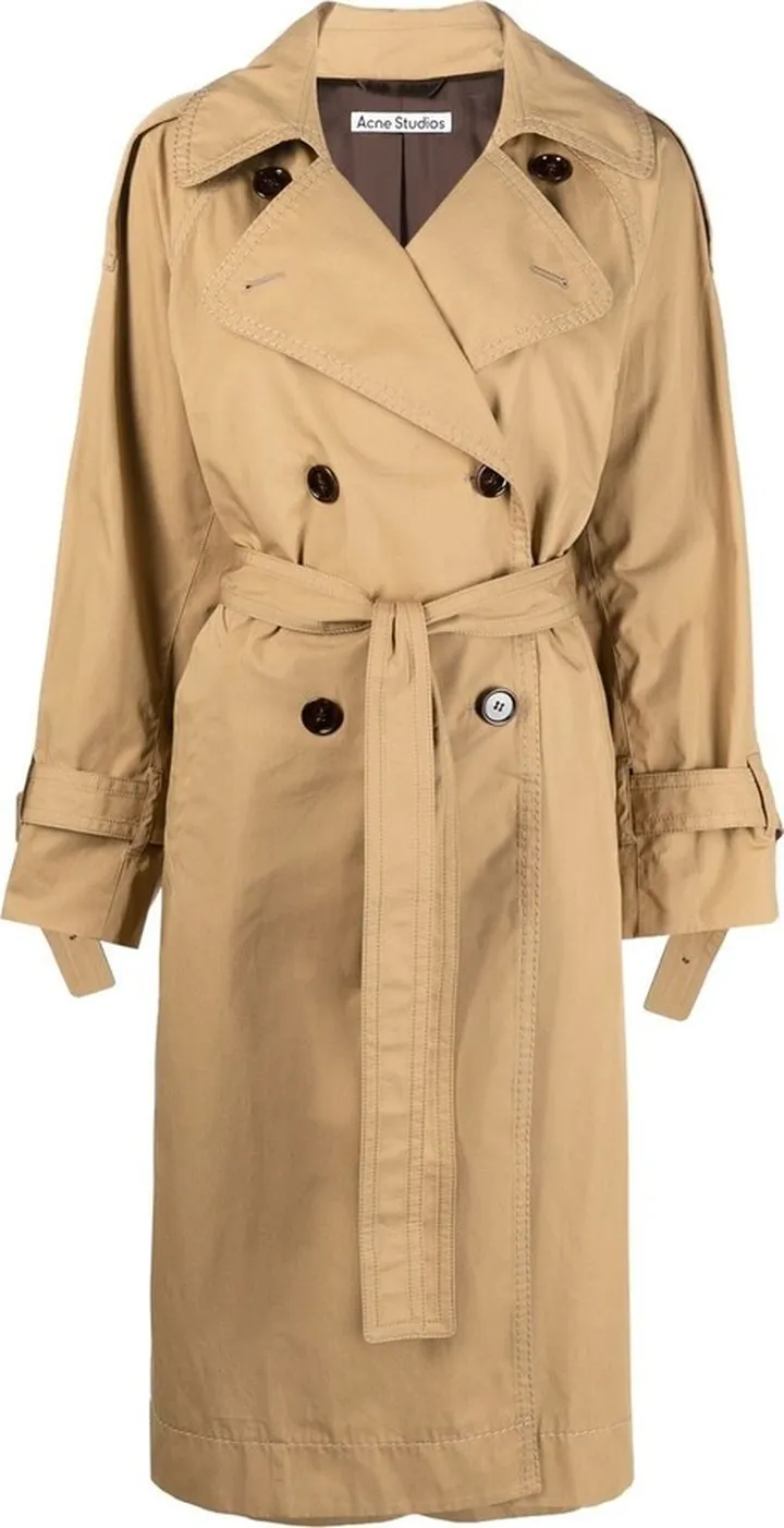 Double-Breasted Cotton Trench Coat