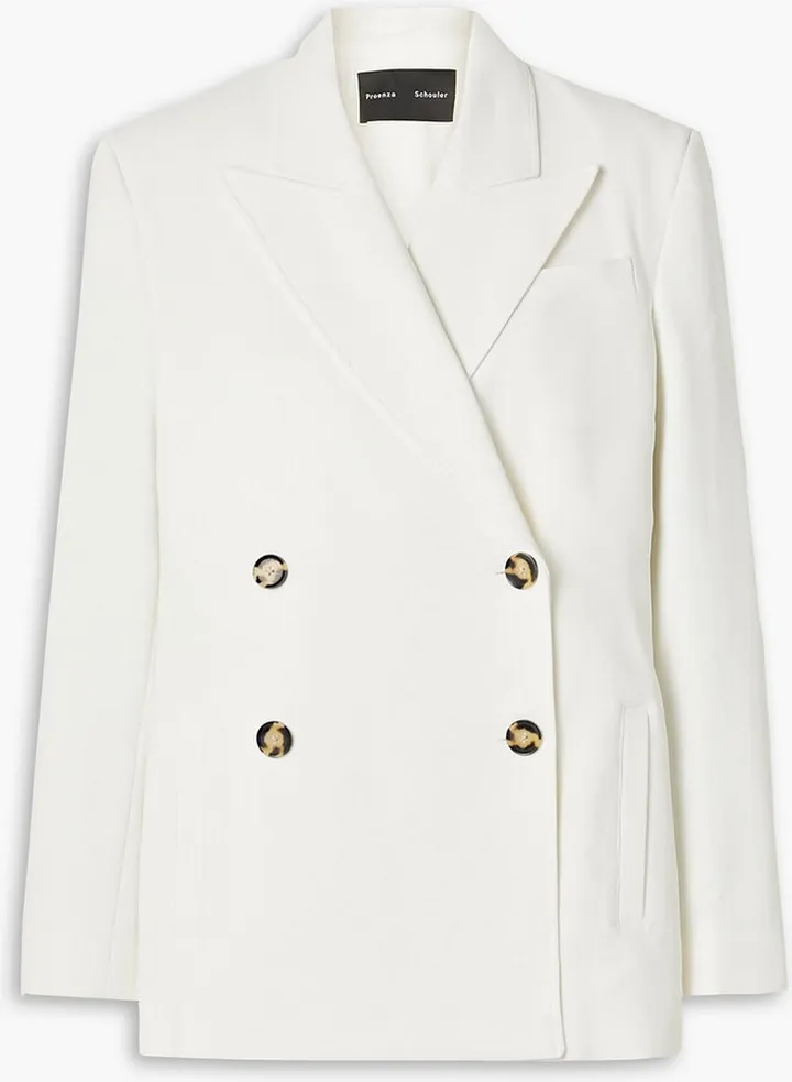 Double-breasted crepe blazer