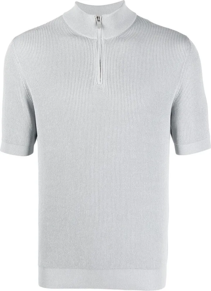 Zipped Cotton Sweater