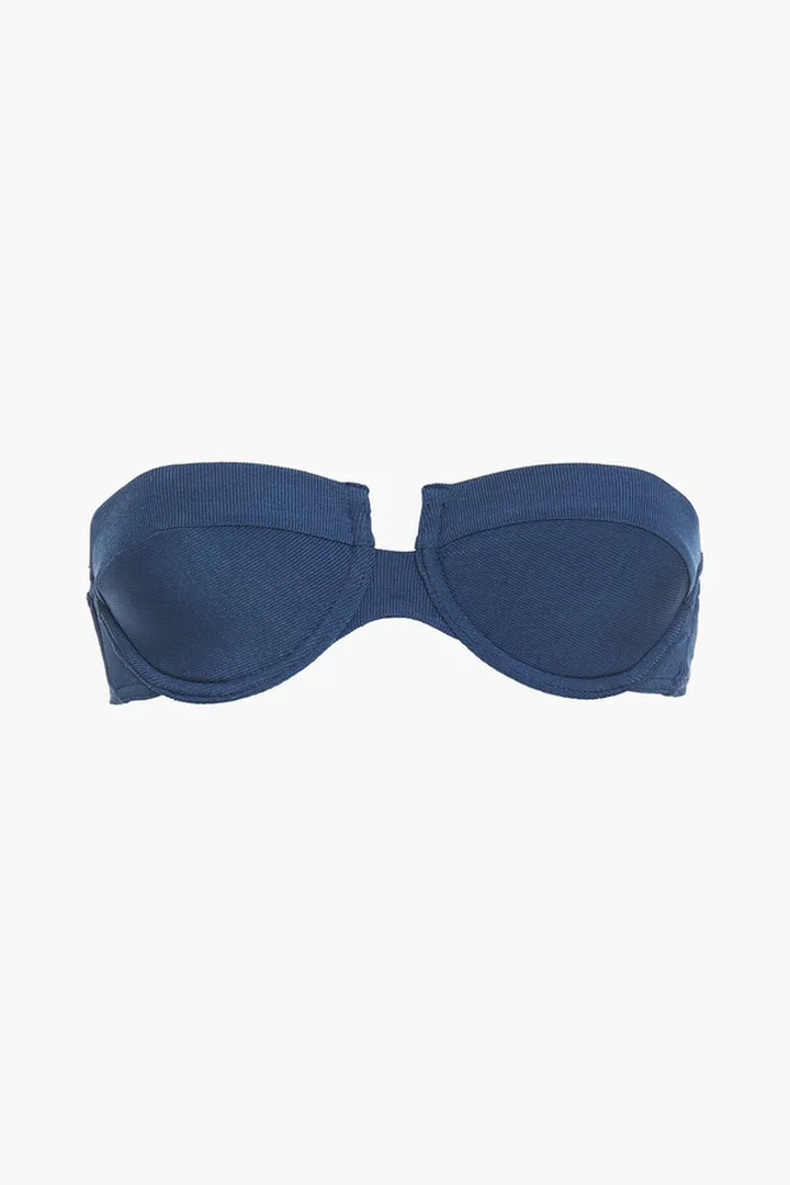 Separates Sculpt ribbed underwired bandeau bikini top
