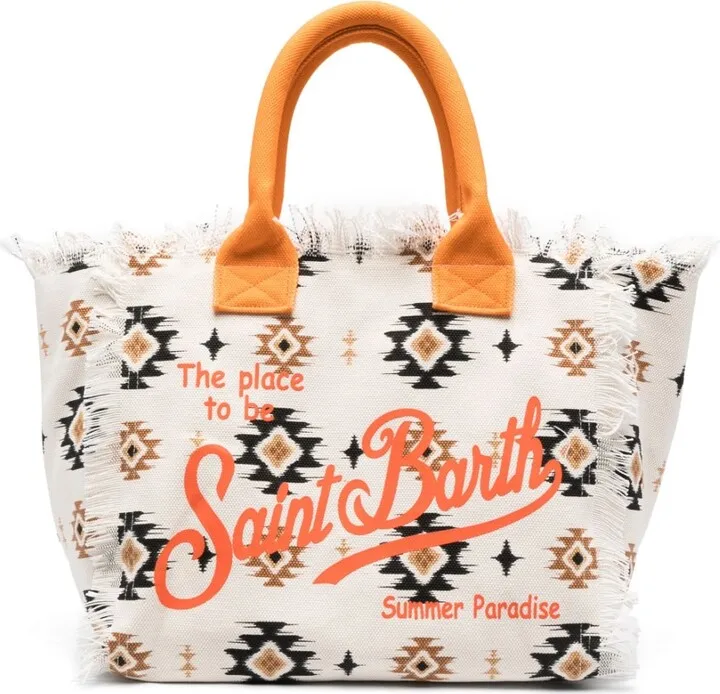 Vanity ikat-print beach bag