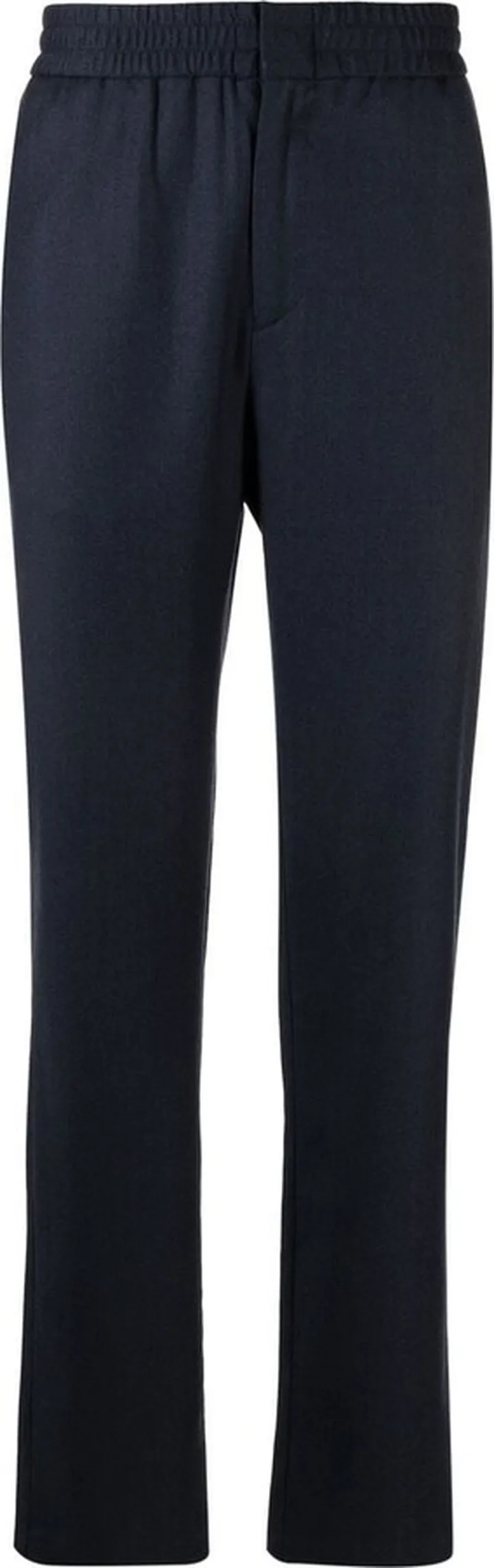 Elasticated-Waist Straight-Leg Trousers