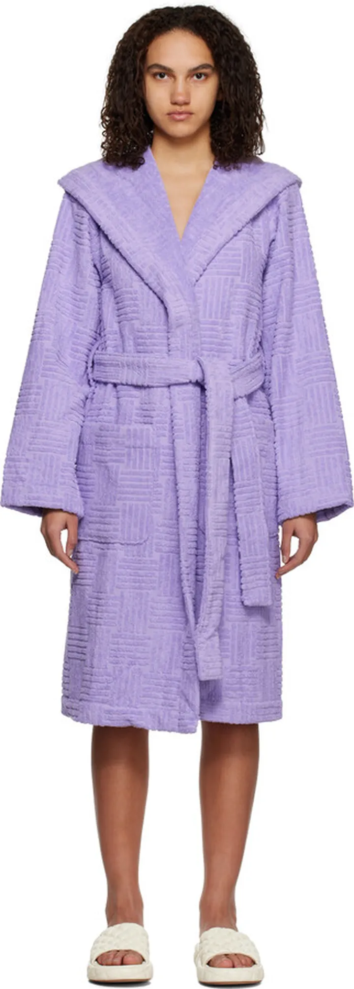 Bottega Veneta Purple Intreccio Bathrobe