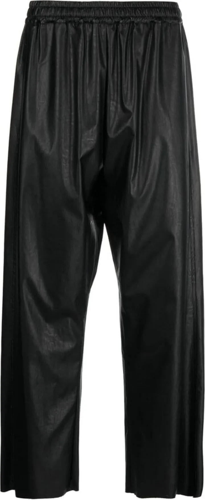 Cropped Faux-Leather Trousers