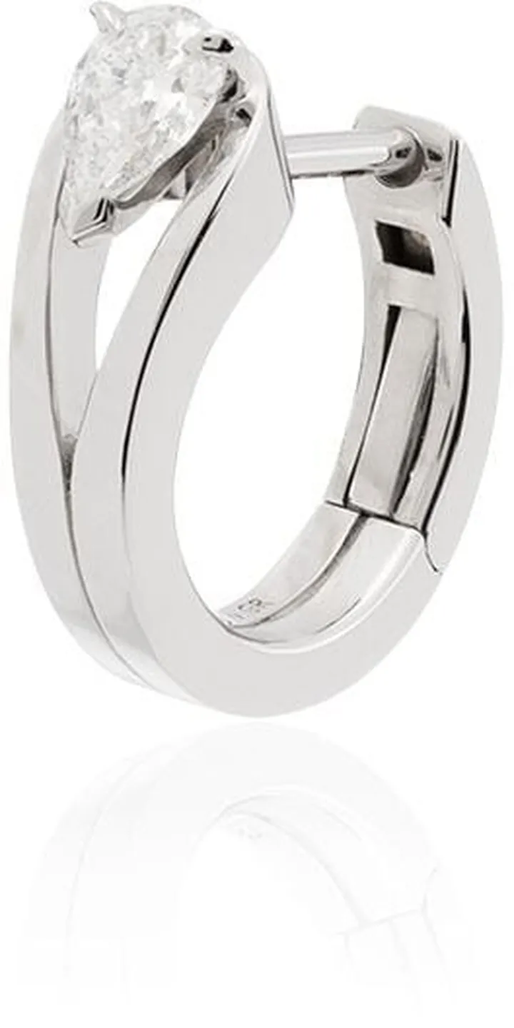 18k White Gold Mini Diamond Hoops