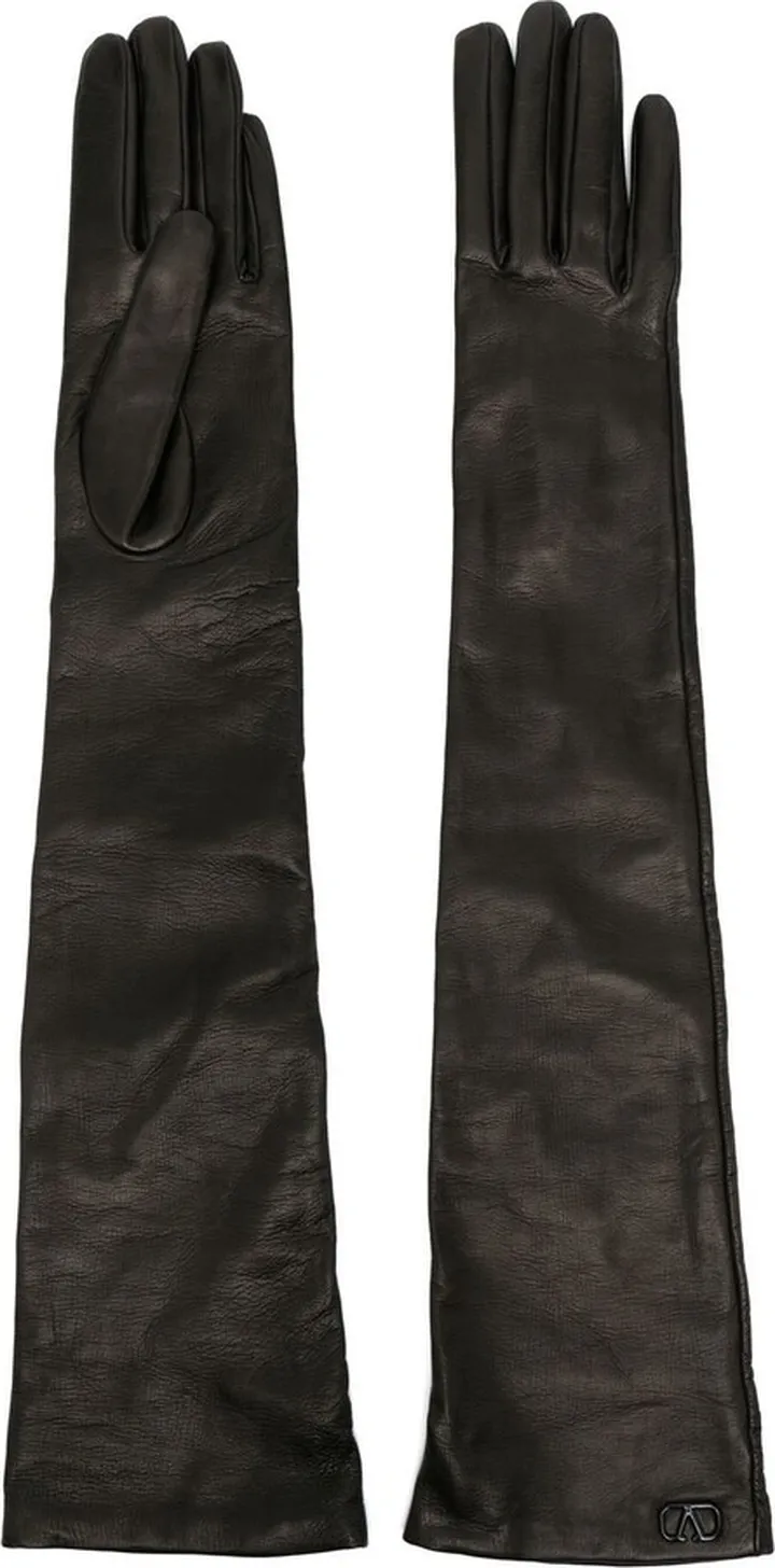 VLogo plaque lambskin gloves