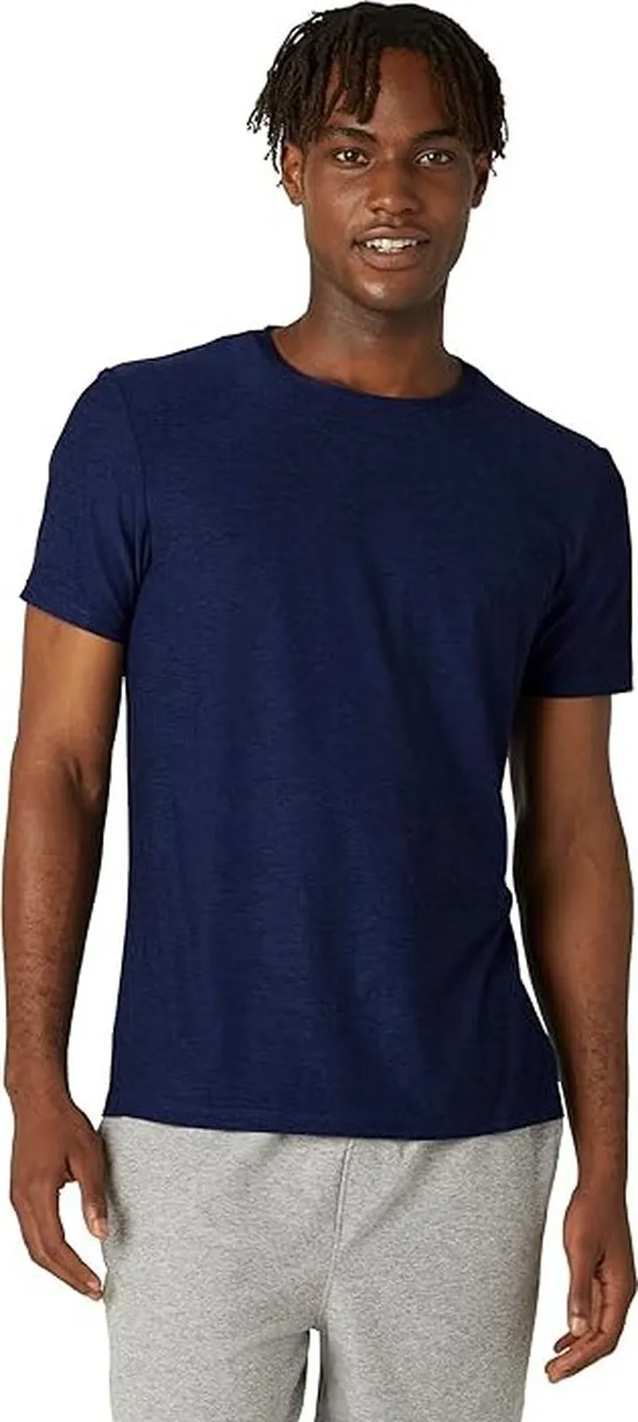 Beyond Yoga Always Beyond Crew Tee (Deep Ocean Heather) Men's Clothing