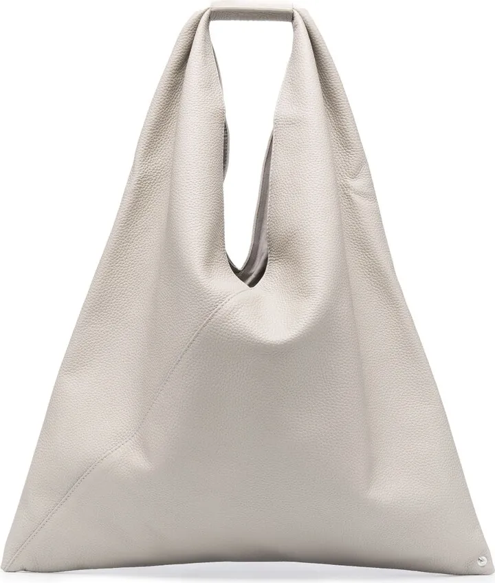 Triangle leather tote