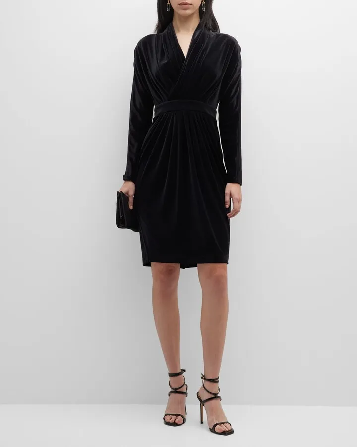 Icon Ruched Dolman-Sleeve Dress