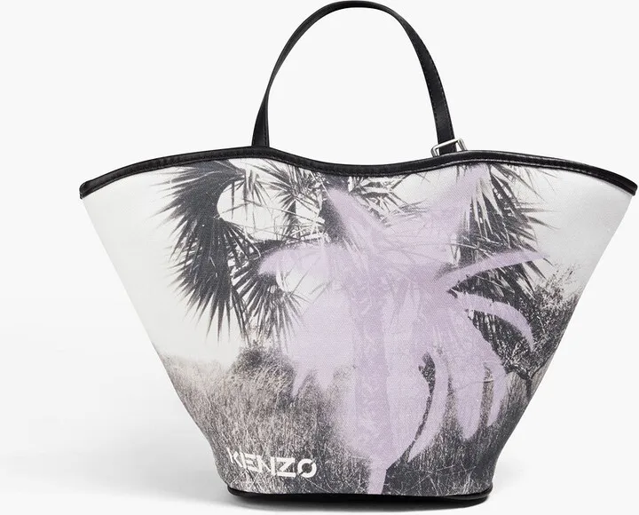 Printed cotton-canvas tote