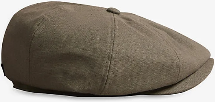 Mens Olive Fosster Woven Flat cap