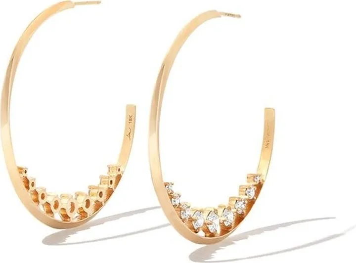 18kt yellow gold Éclat diamond hoop earrings