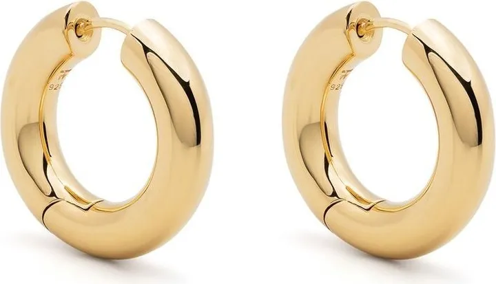 9kt yellow gold Chunky Medium Hoop earrings
