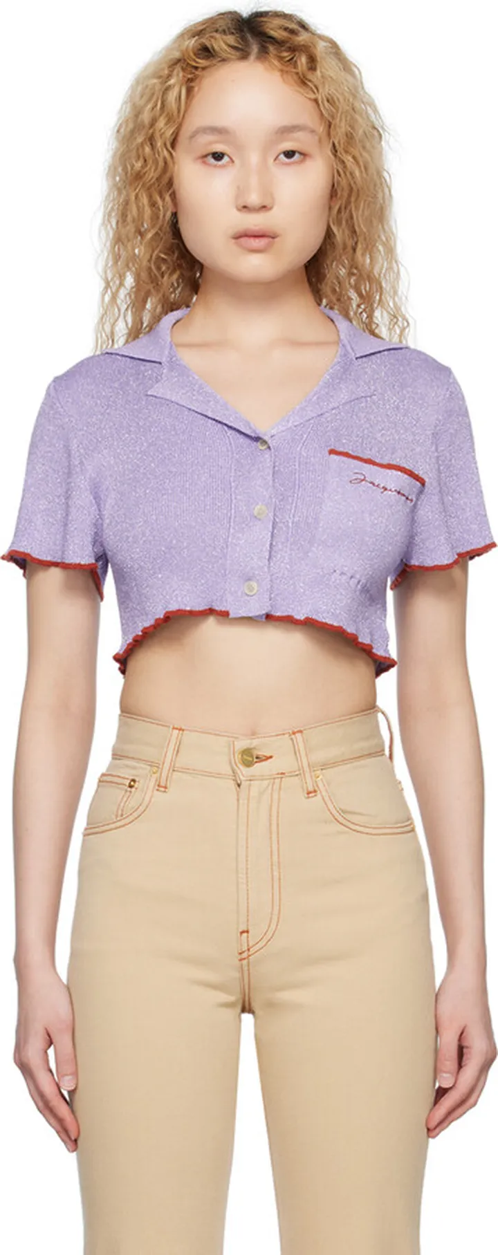Jacquemus Purple Le Raphia 'Le Haut Brilho' Polo