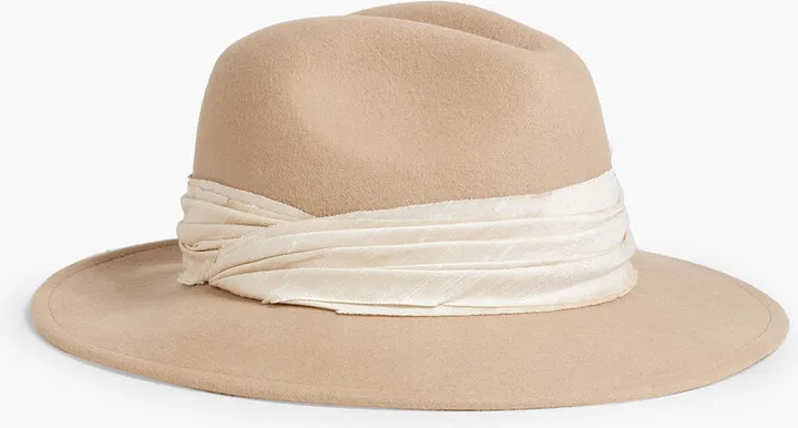 Harlowe silk-trimmed wool-felt fedora