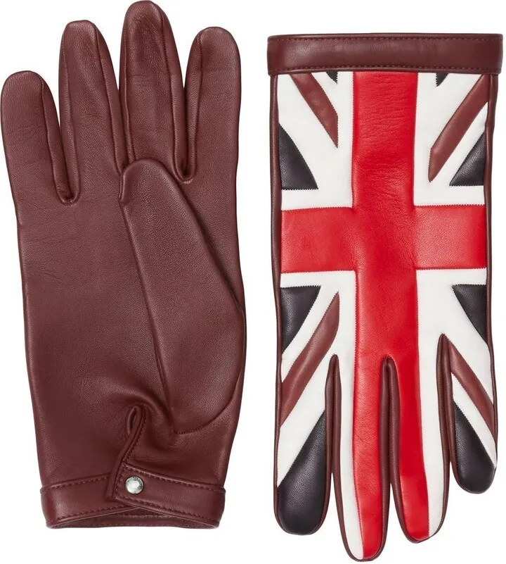 Red Union Jack Panelled Gloves