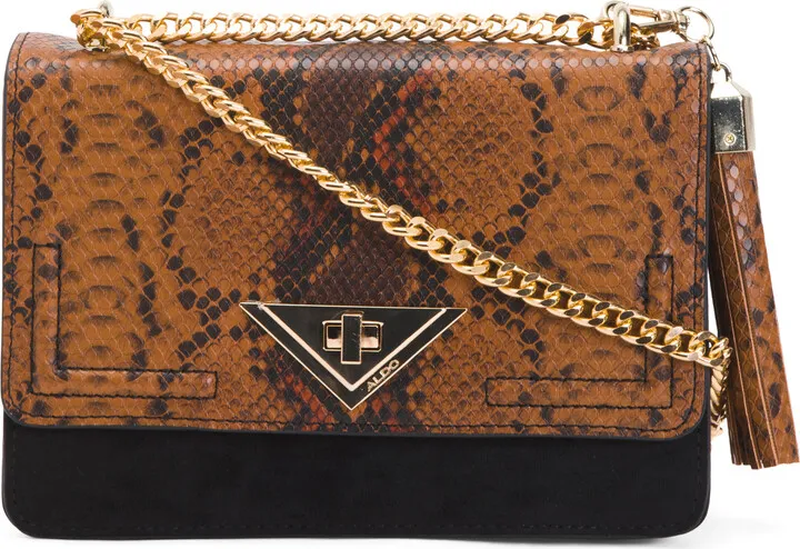 Animal Print Flap Front Top Handle Satchel
