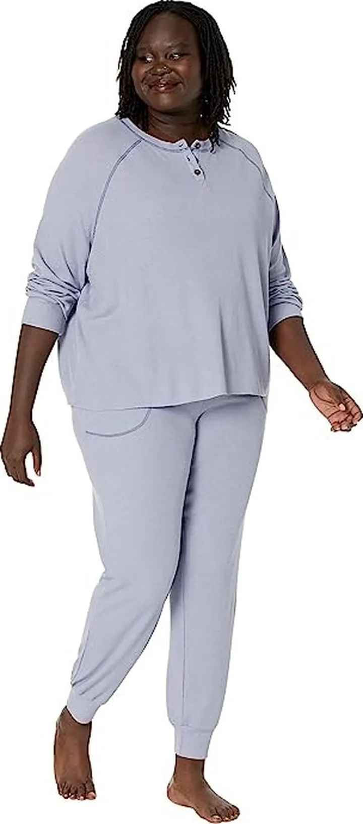 Honeydew Intimates Fall Back Waffle Knit Lounge Set (Lunar) Women's Pajama Sets