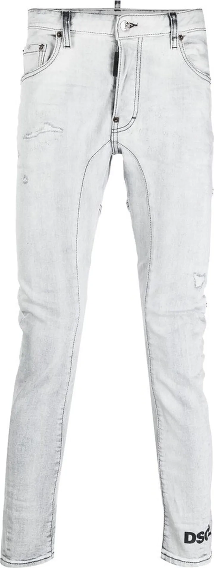 Logo-Print Tapered Jeans