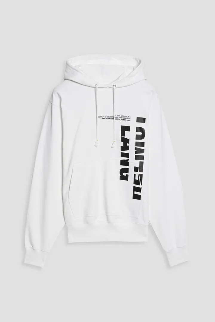 Printed French cotton-blend terry hoodie