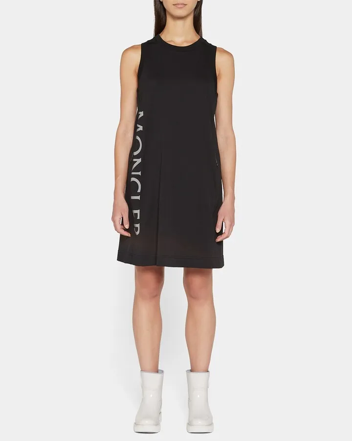 Short Dress with Logo Print