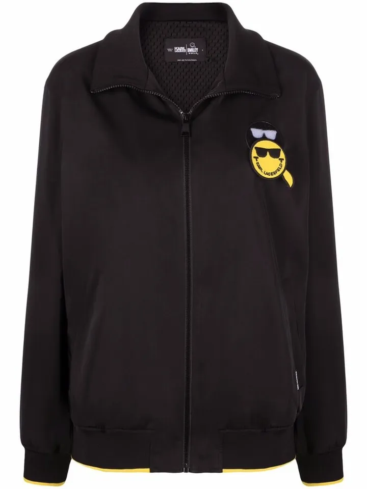 Smiley Print Bomber Jacket