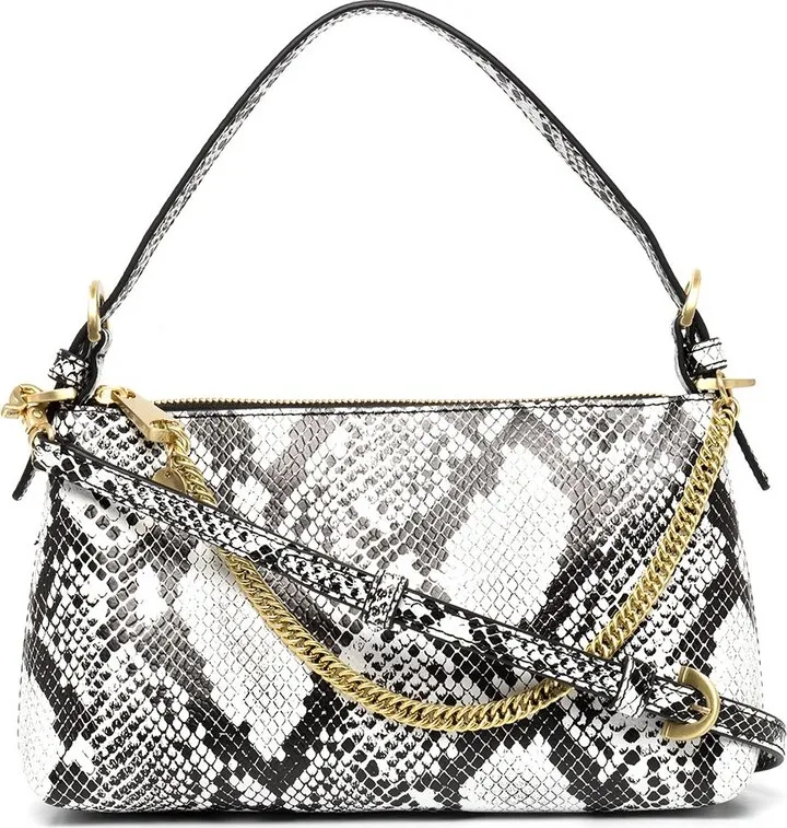 Zip Top Snake-Print Bag