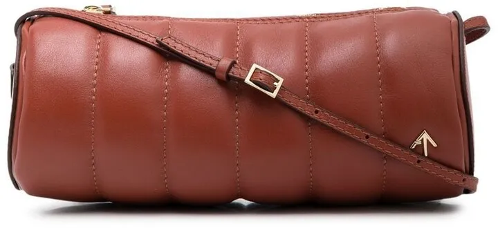 Padded Cylinder ribbed shoulder bag