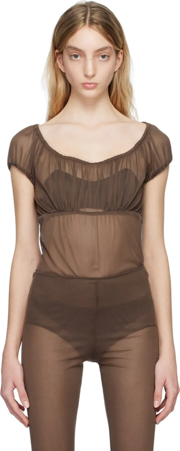Anna Sui SSENSE Exclusive Brown Bodysuit