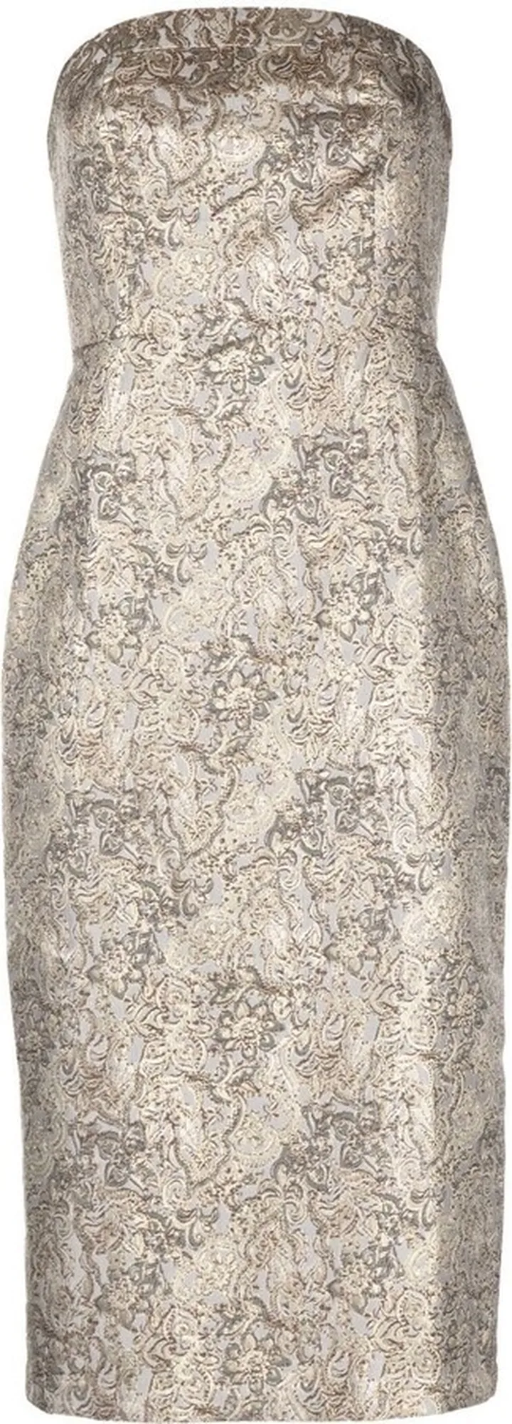 Isa gilded jacquard midi dress