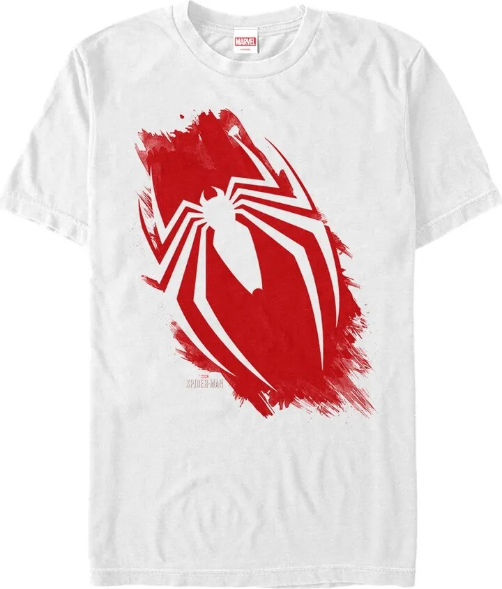 Men's Marvel Gamerverse Spider-Man Symbol Streak T-Shirt - White - X Large